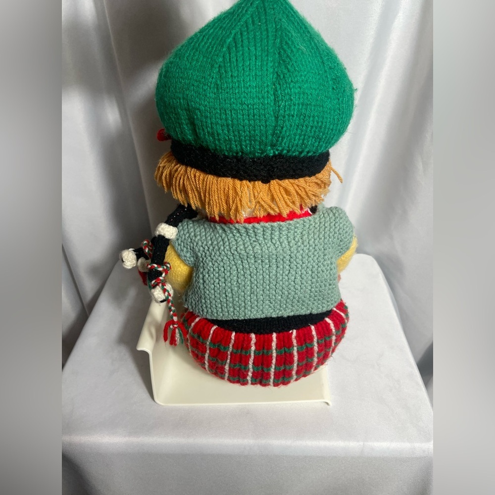 Jean Greenhowe Colorful All Knitted Clown Doll Plushie Bag Pipe Vintage Holiday - Picture 4 of 11